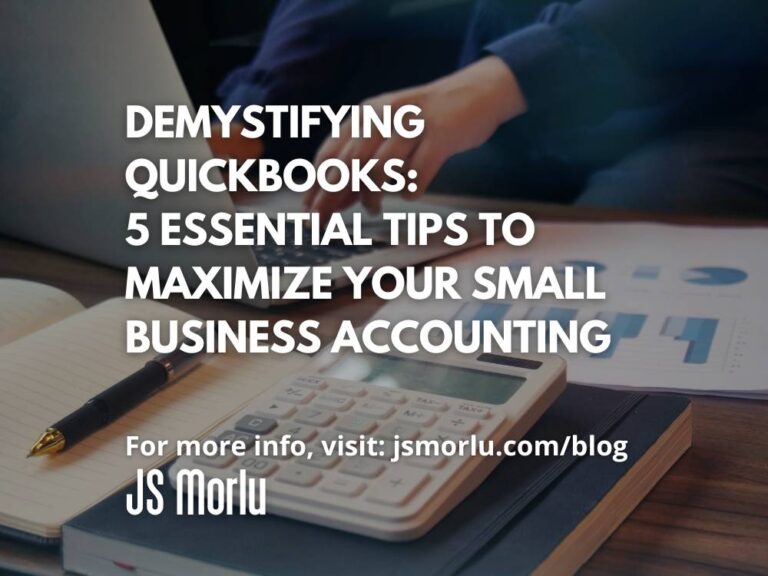 A woman sitting at a desk, using a calculator and laptop. She is engaged in business accounting - Quickbooks