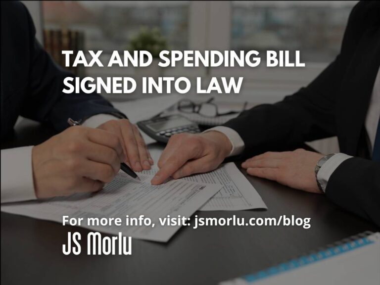 Tax and Spending Bill Signed into Law