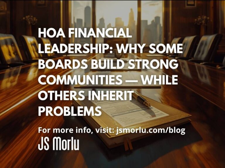 HOA Financial Leadership: Why Some Boards Build Strong Communities — While Others Inherit Problems They Didn’t Create