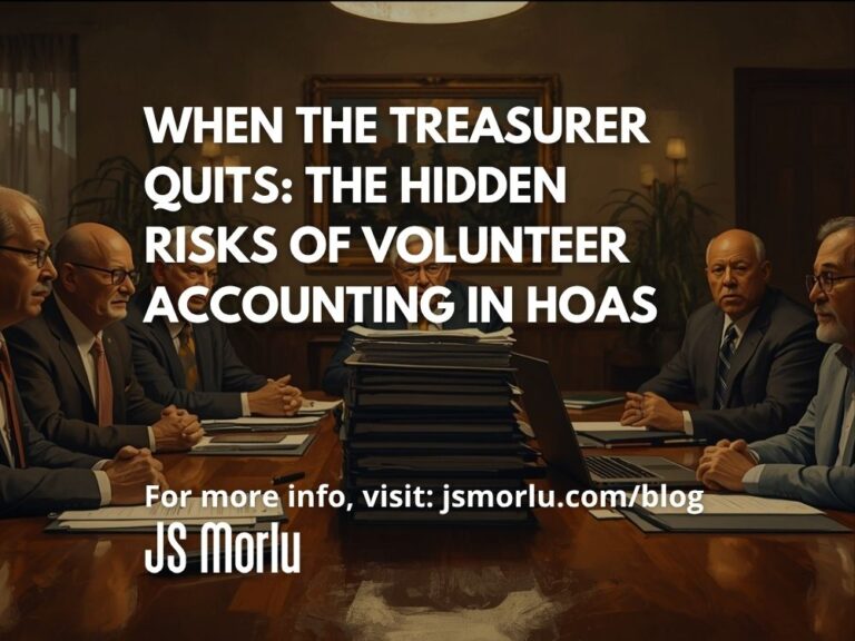 When the Treasurer Quits: The Hidden Risks of Volunteer Accounting in HOAs