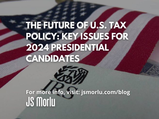 A close-up photo of an IRS tax form with the American flag in the background - tax policy.