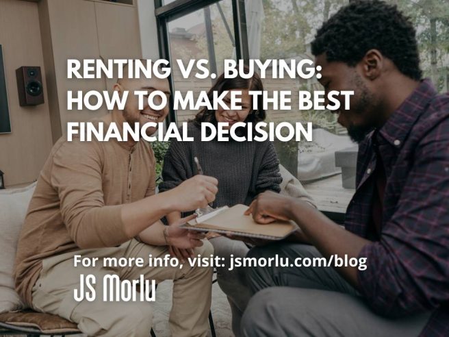 Renting vs Buying Couple signing a contract with an agent - Renting vs Buying